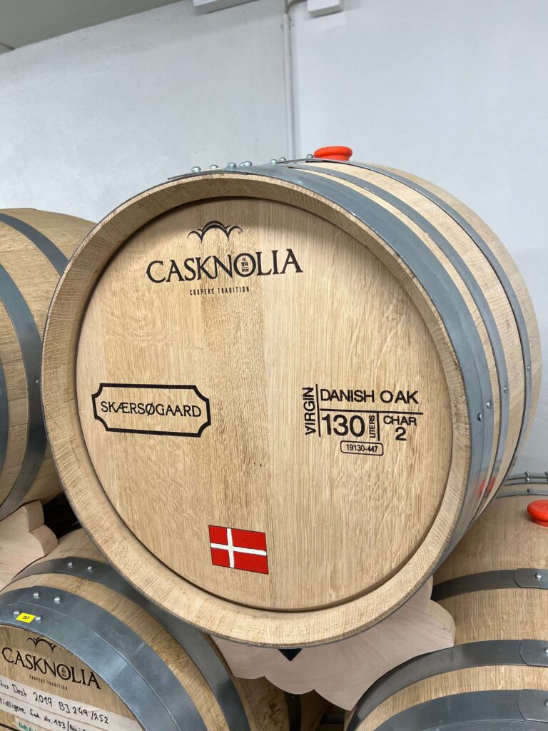 oak barrels at Skærsøgaard. Credit:DanishWine.com.